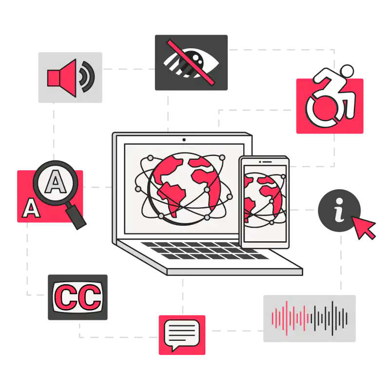 Various accessibility iconography