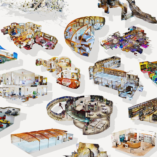 Платформа Matterport: интерфейс управления цифровыми копиями зданий и помещений на экране компьютера